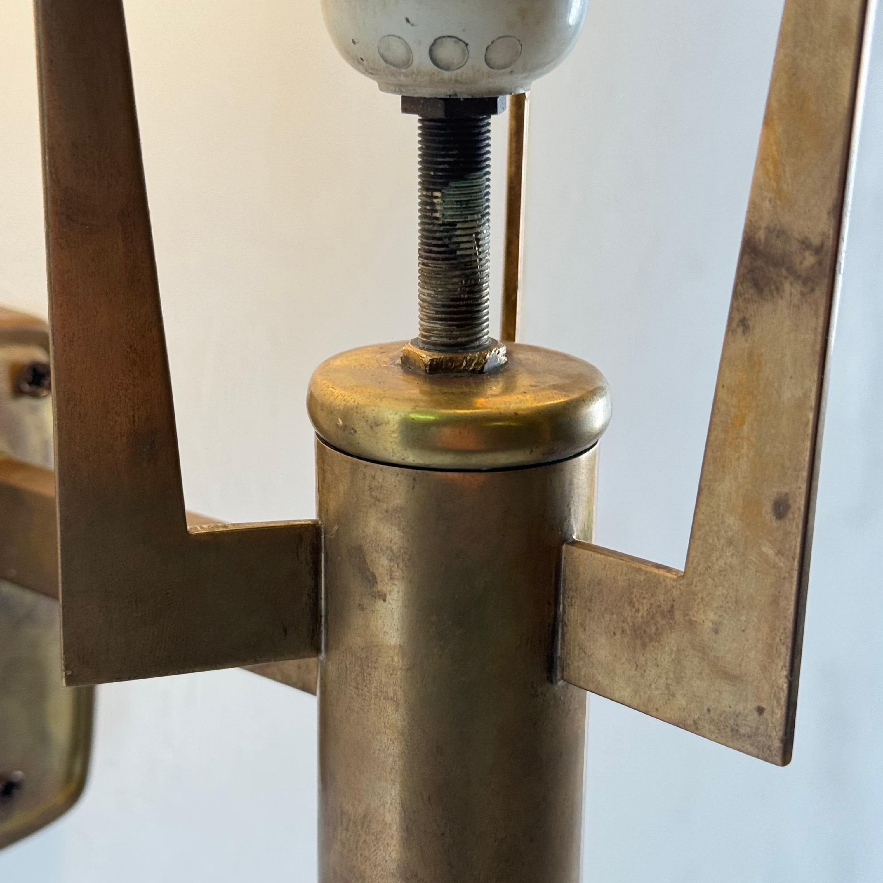 Large Signed Pair of Stilnovo Wall Sconces — Italy, circa 1950s For Sale 7