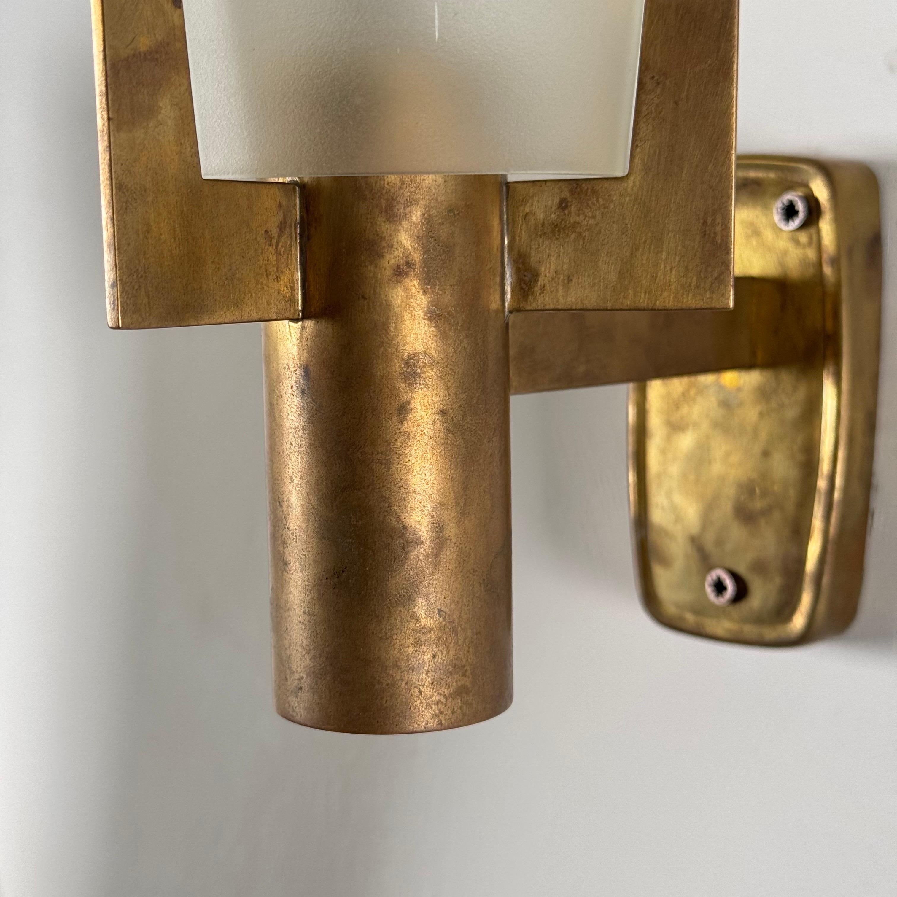 Large Signed Pair of Stilnovo Wall Sconces — Italy, circa 1950s For Sale 10