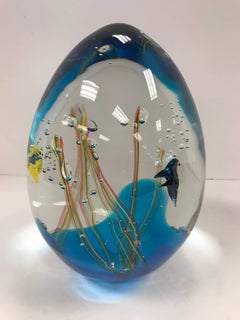 Large Signed Paperweight Glass Italy Paperweight