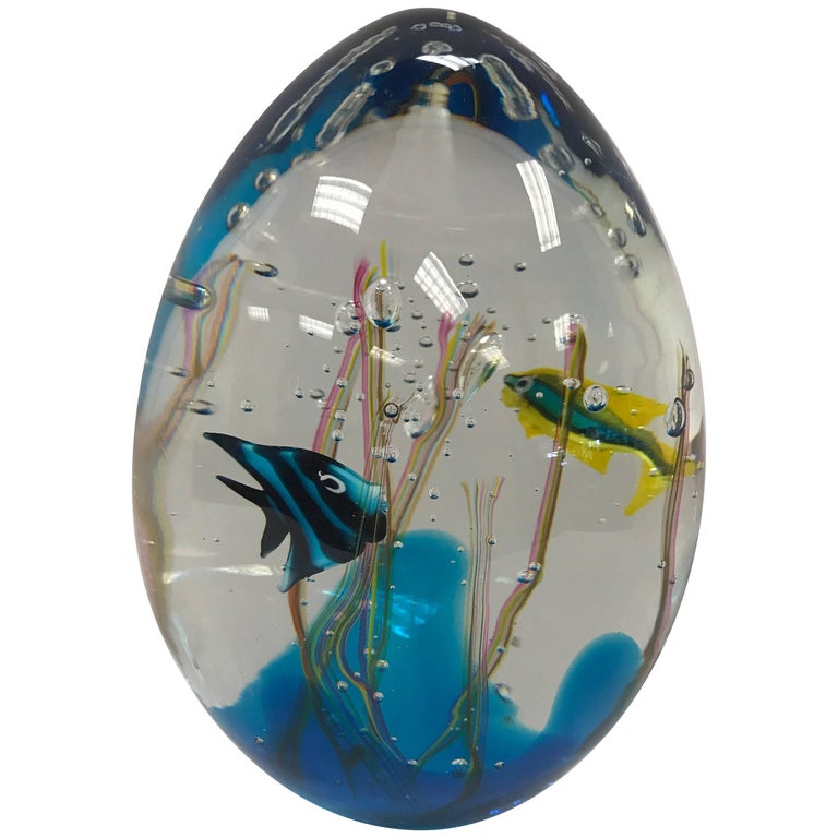 Large Signed Paperweight Glass Italy Paperweight at 1stDibs