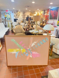 Large Signed Post Modern Abstract Expressionist Painting 1980's