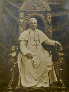 Large Signed Sepia Photograph of Pope S.S Pius X Dated 1903