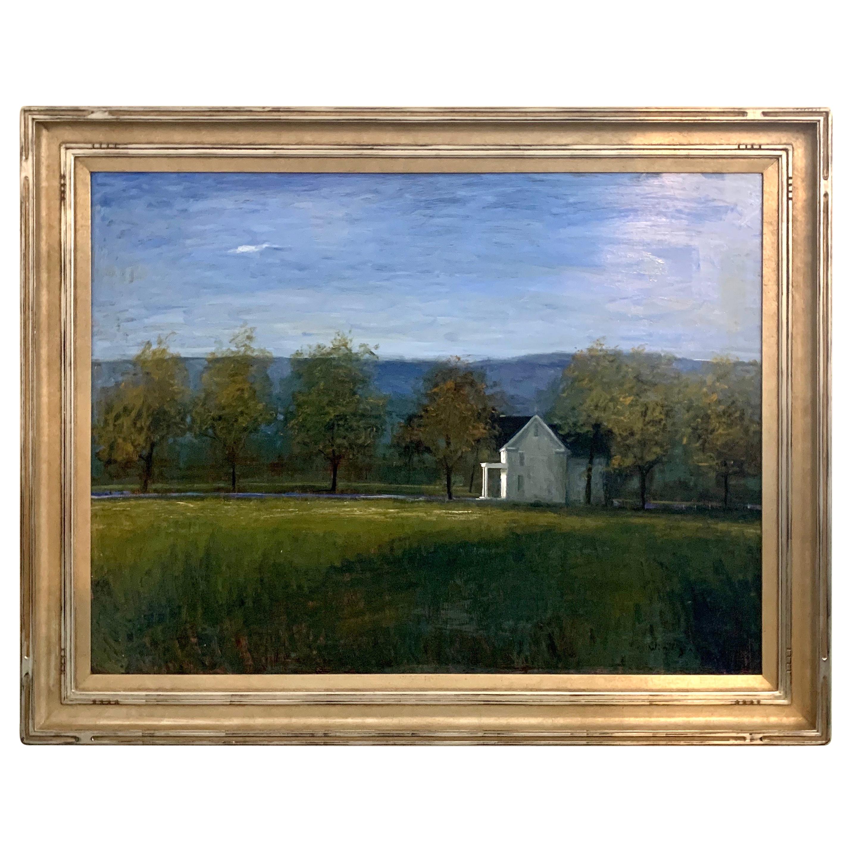 Large Signed Seth Winegar Original Oil Landscape Painting Titled “Farm House”