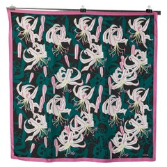 Large silk Carré scarf with Lili print on Chanel
