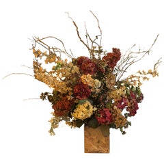 Large Silk Flower Arrangement in a Marble Base