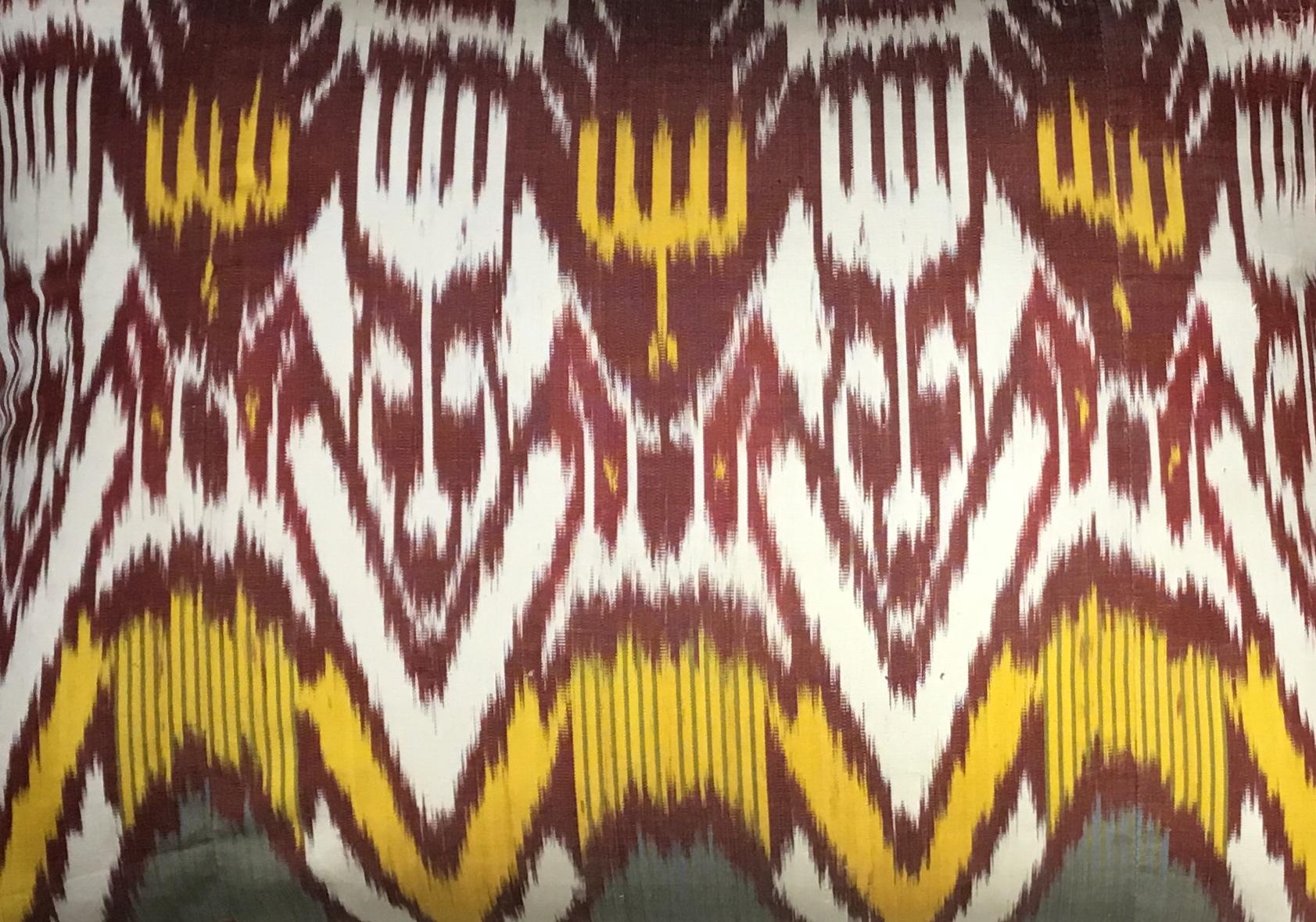 Large Silk Ikat Pillow In Good Condition In Delray Beach, FL