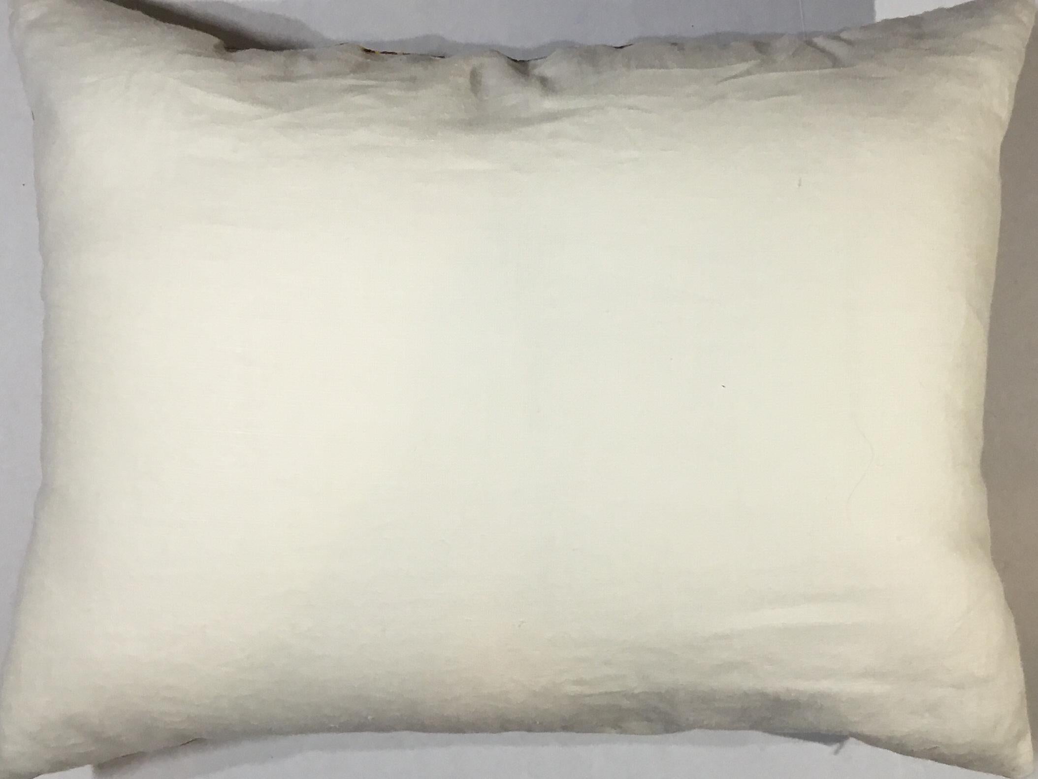 Linen Large Silk Ikat Pillow