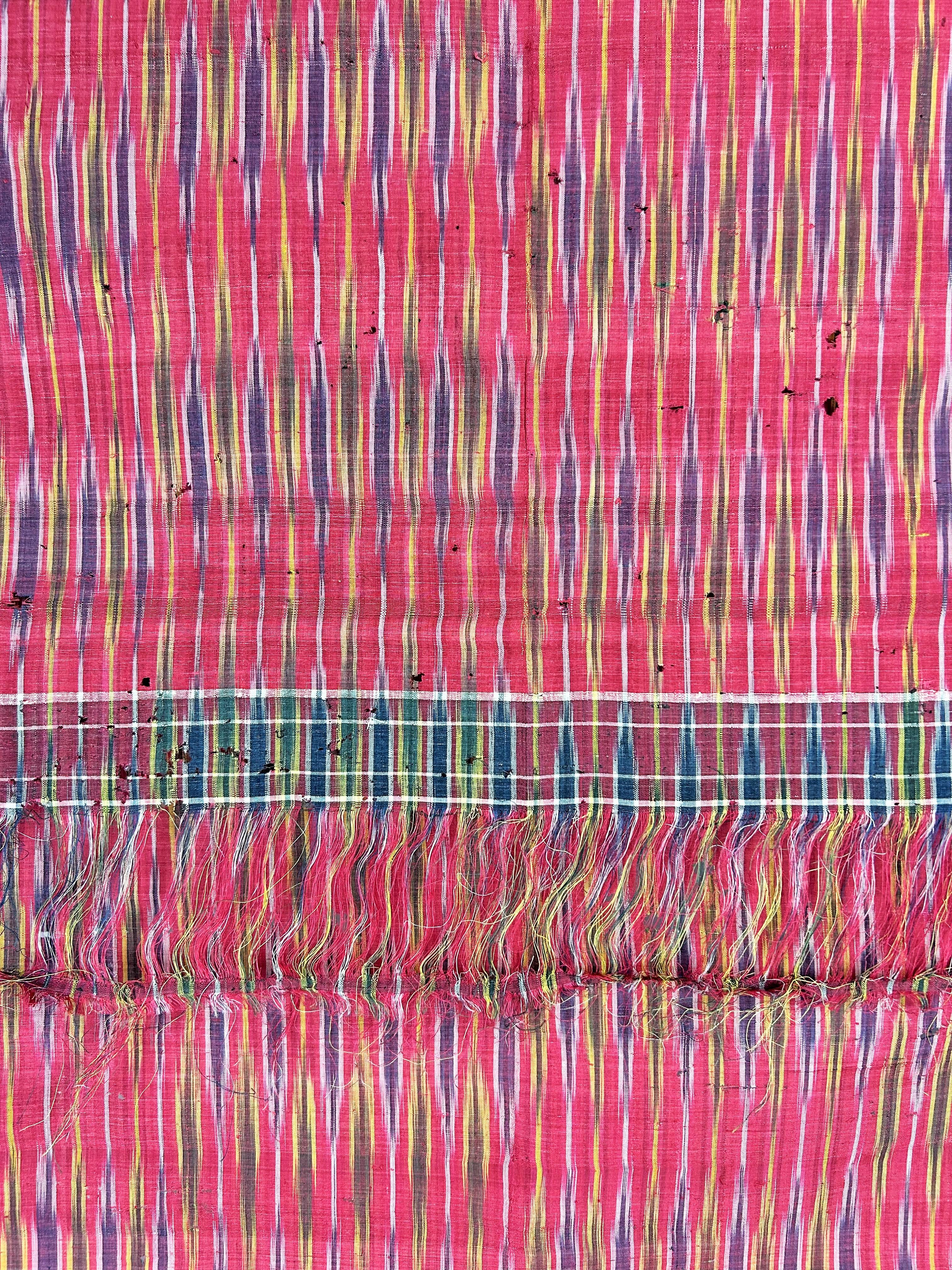 Femenino o masculino Gran toalla de seda Ikat de Alepo o Damasco - Imperio otomano, S. XIX en venta