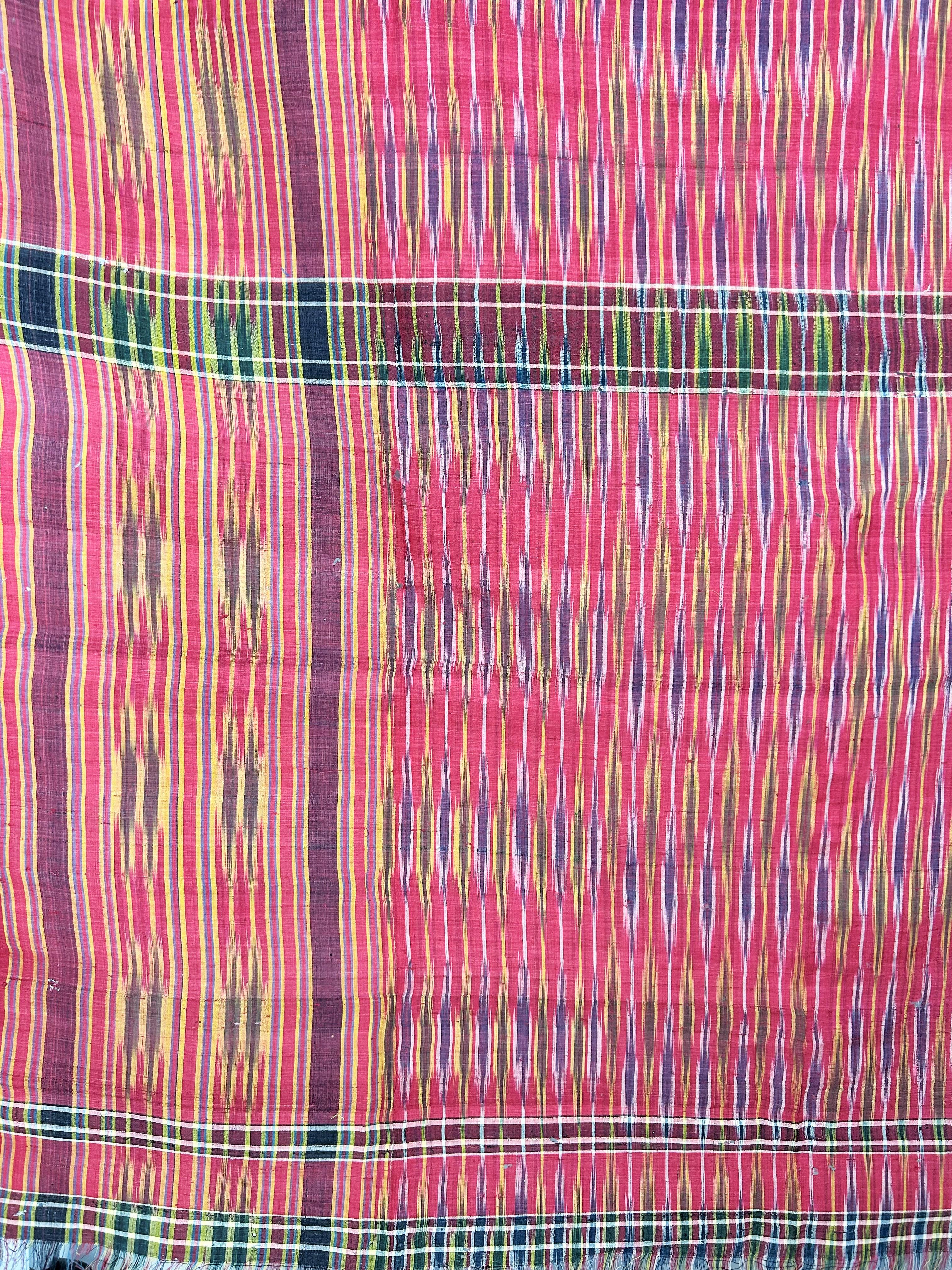 Gran toalla de seda Ikat de Alepo o Damasco - Imperio otomano, S. XIX en venta 1