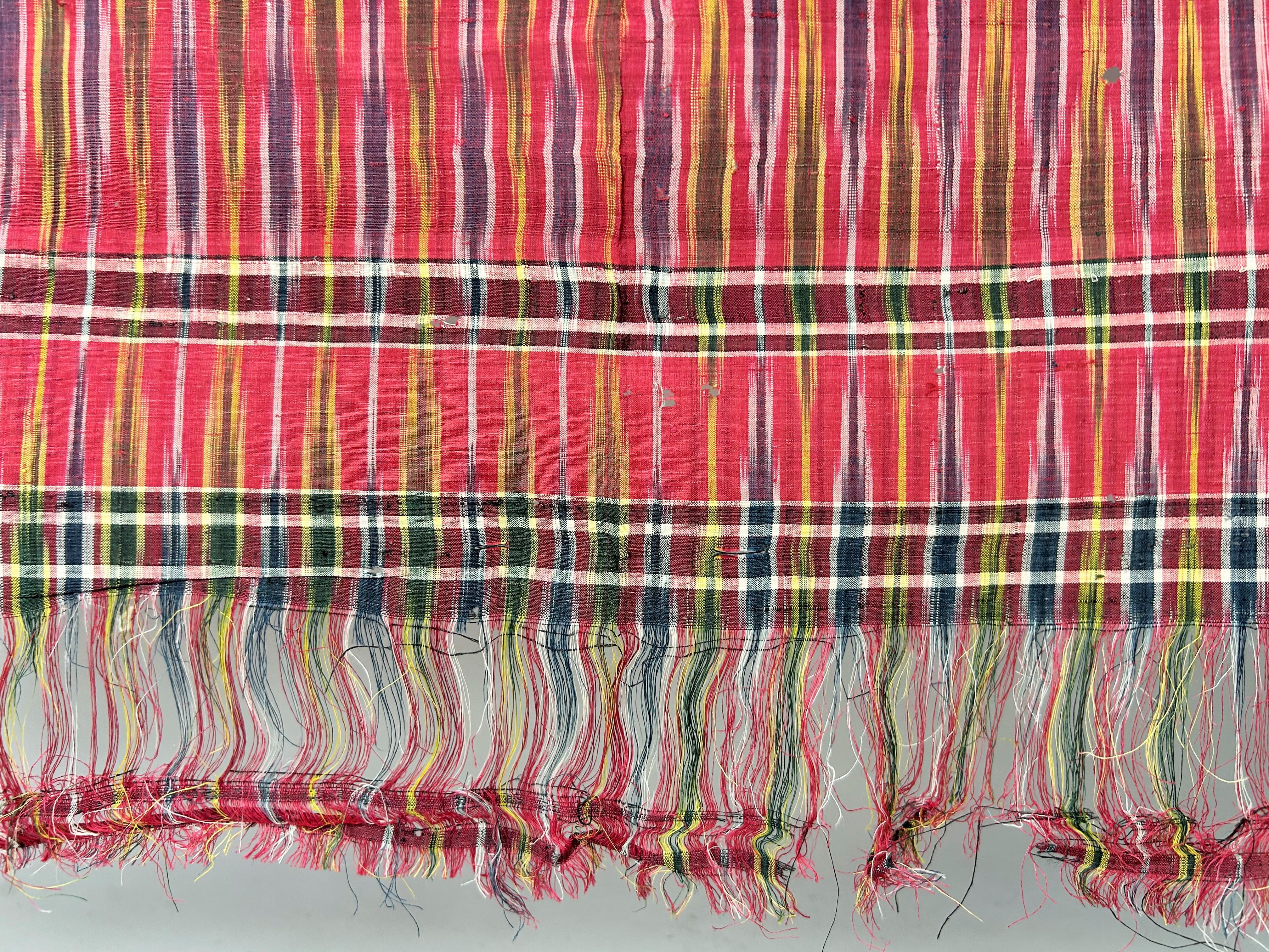 Gran toalla de seda Ikat de Alepo o Damasco - Imperio otomano, S. XIX en venta 2