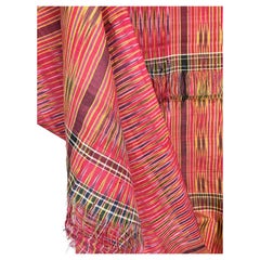 Gran toalla de seda Ikat de Alepo o Damasco - Imperio otomano, S. XIX
