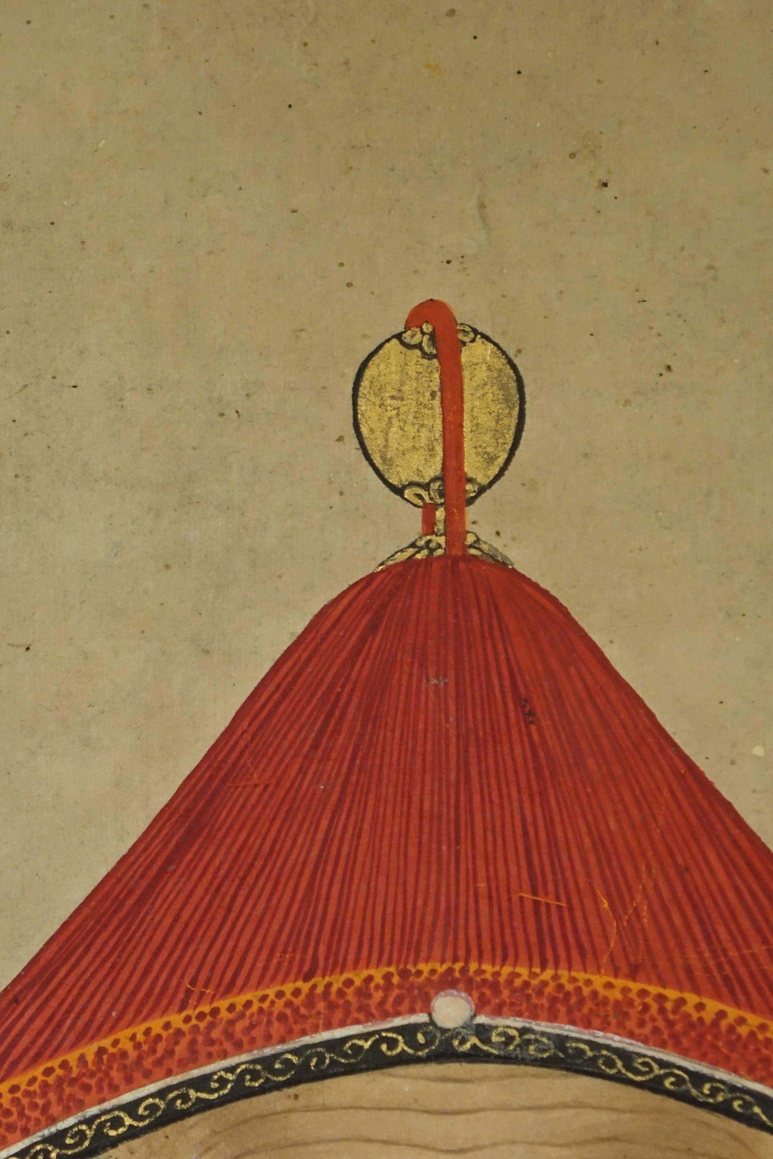 Large Silk Painting Portrait of a Mandarin, 19th Century, Qing Dynasty, China 3