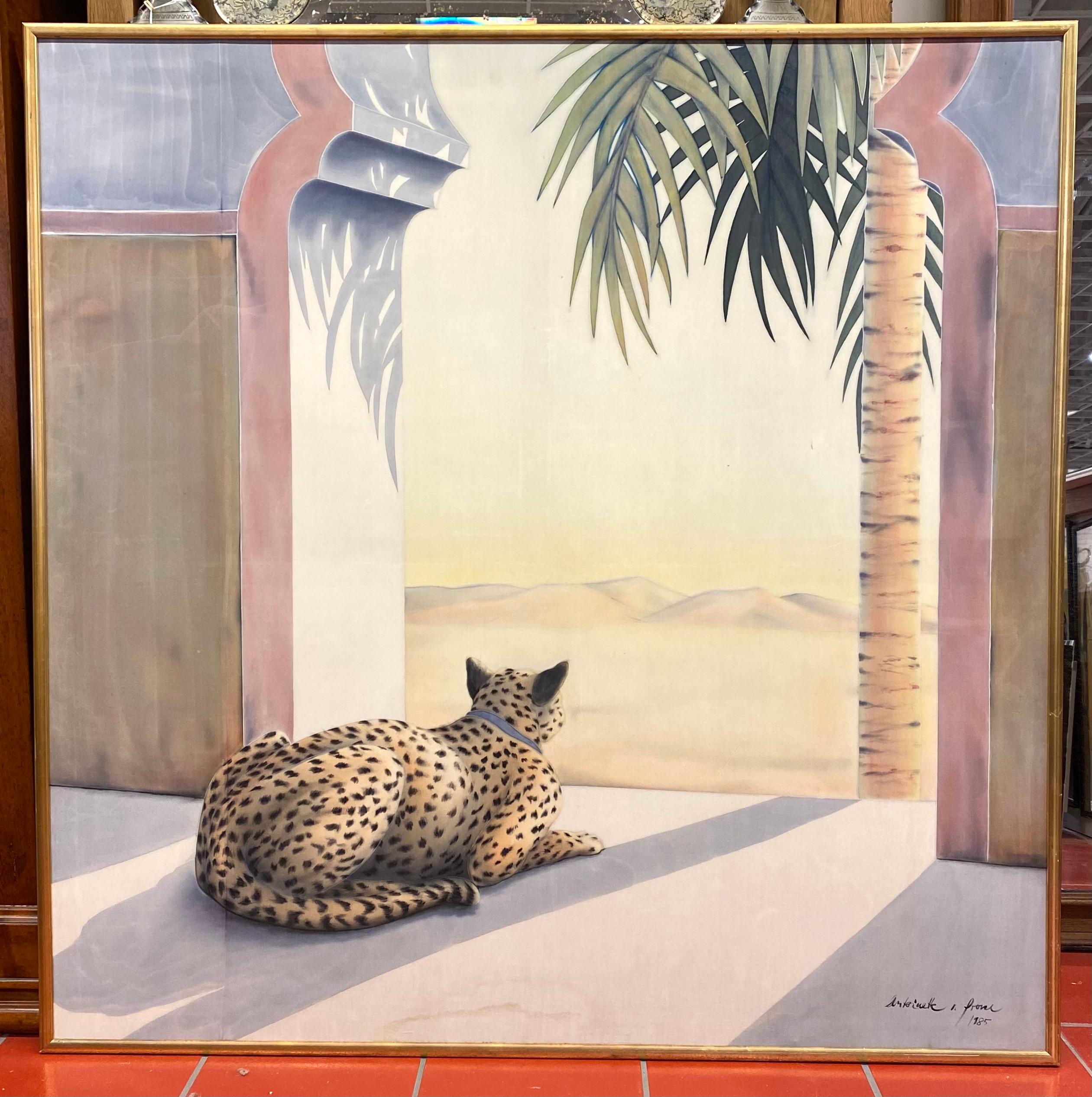 Large Silk Painting with Cheetah 2