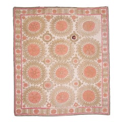 Large Silk Suzani from Samarkand Uzbekistan, 1930s