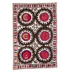 Large Silk Suzani from Samarkand Uzbekistan, 1930s