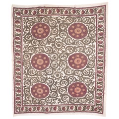 Large Silk Suzani from Samarkand Uzbekistan, 1930s