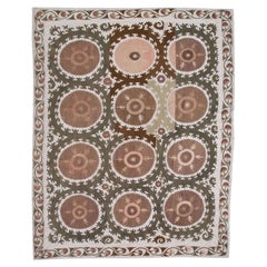 Large Silk Suzani from Samarkand Uzbekistan, 1930s