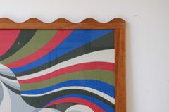 Large silkscreen in a 1950's style wooden frame.