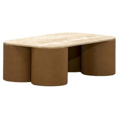 Large Silos Low Table with Travertine Top Design by Studiopepe for Uniqka