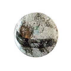 Large Silver Antiqued Convex Mirror
