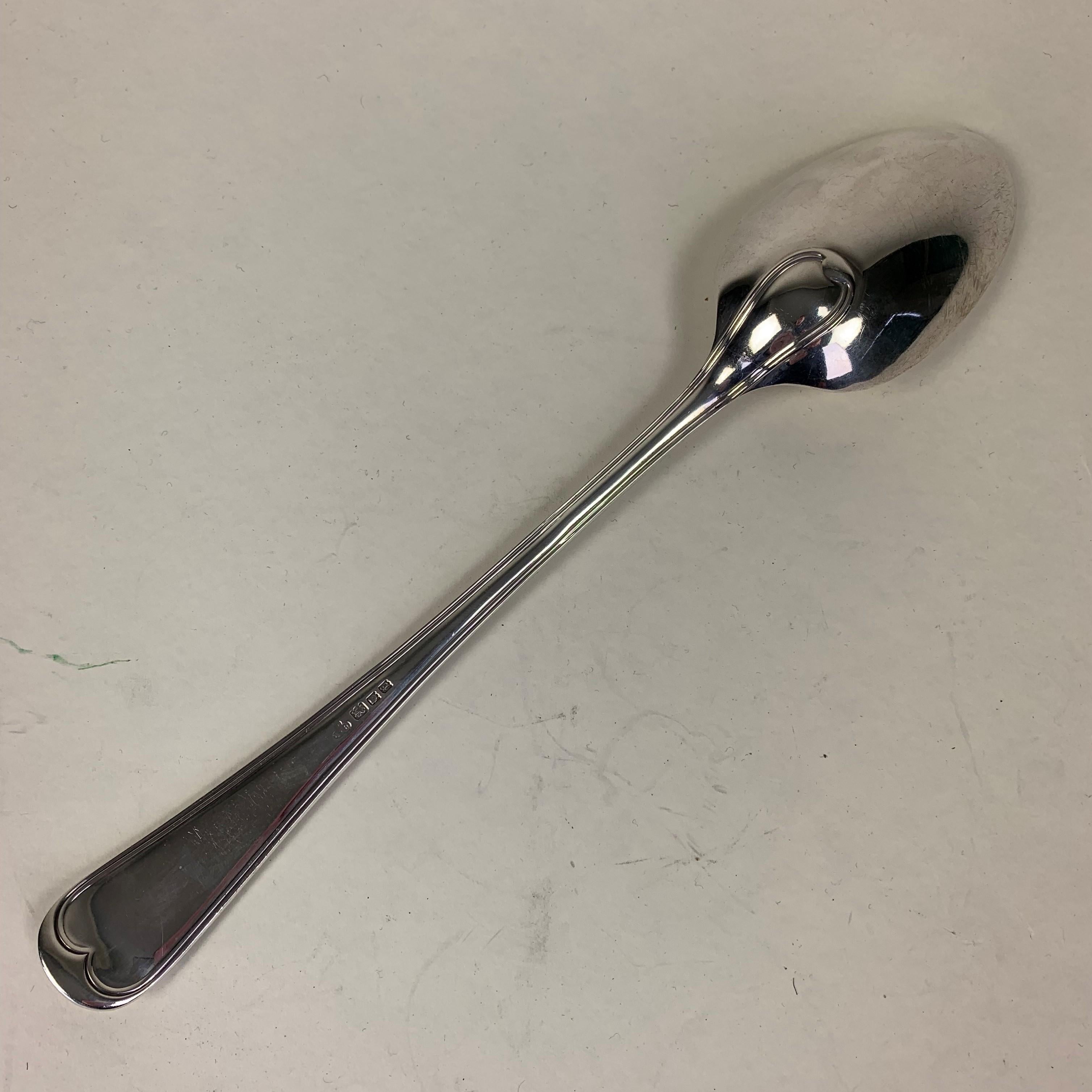 Early 20th Century Large Silver Basting Spoon For Sale