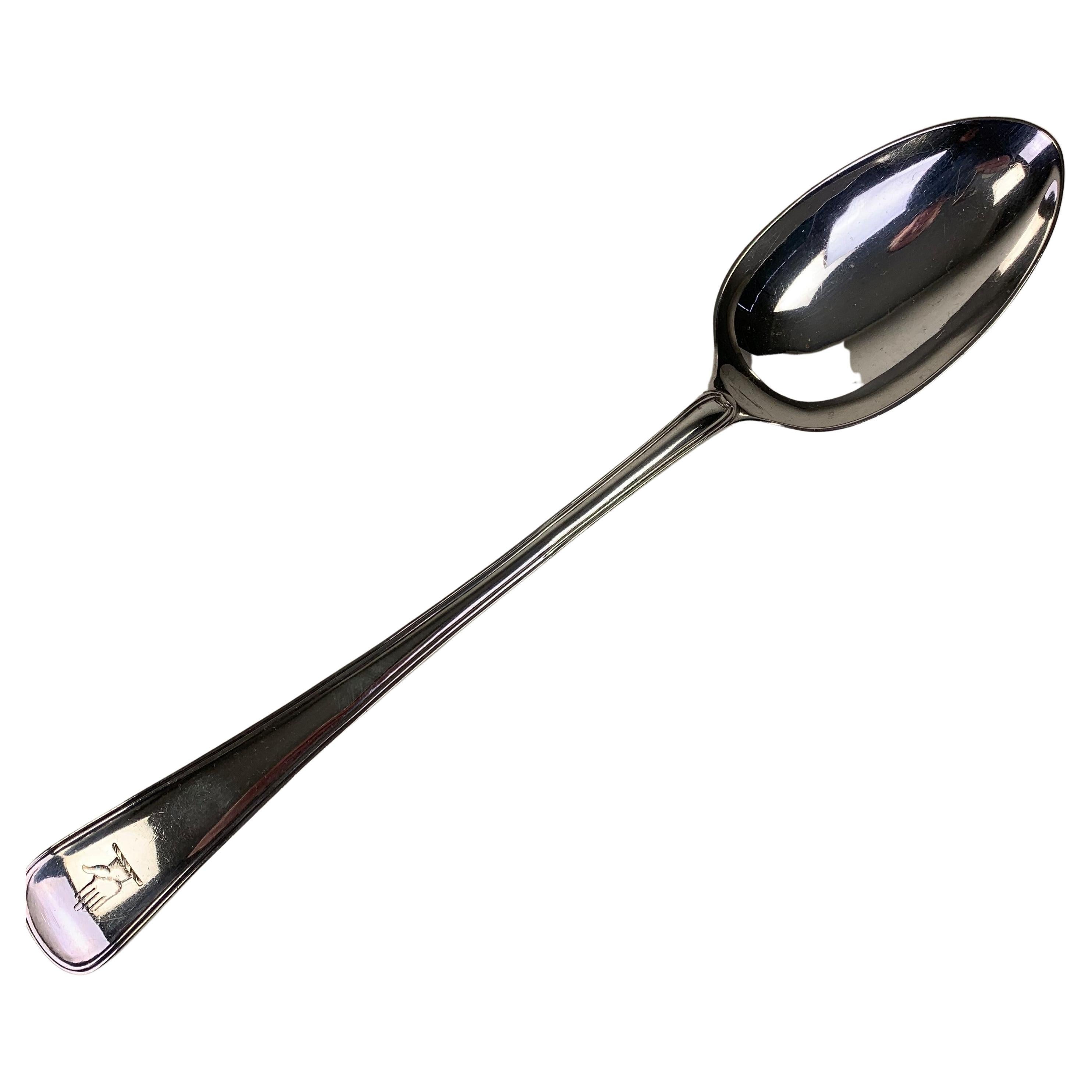 Large Silver Basting Spoon For Sale