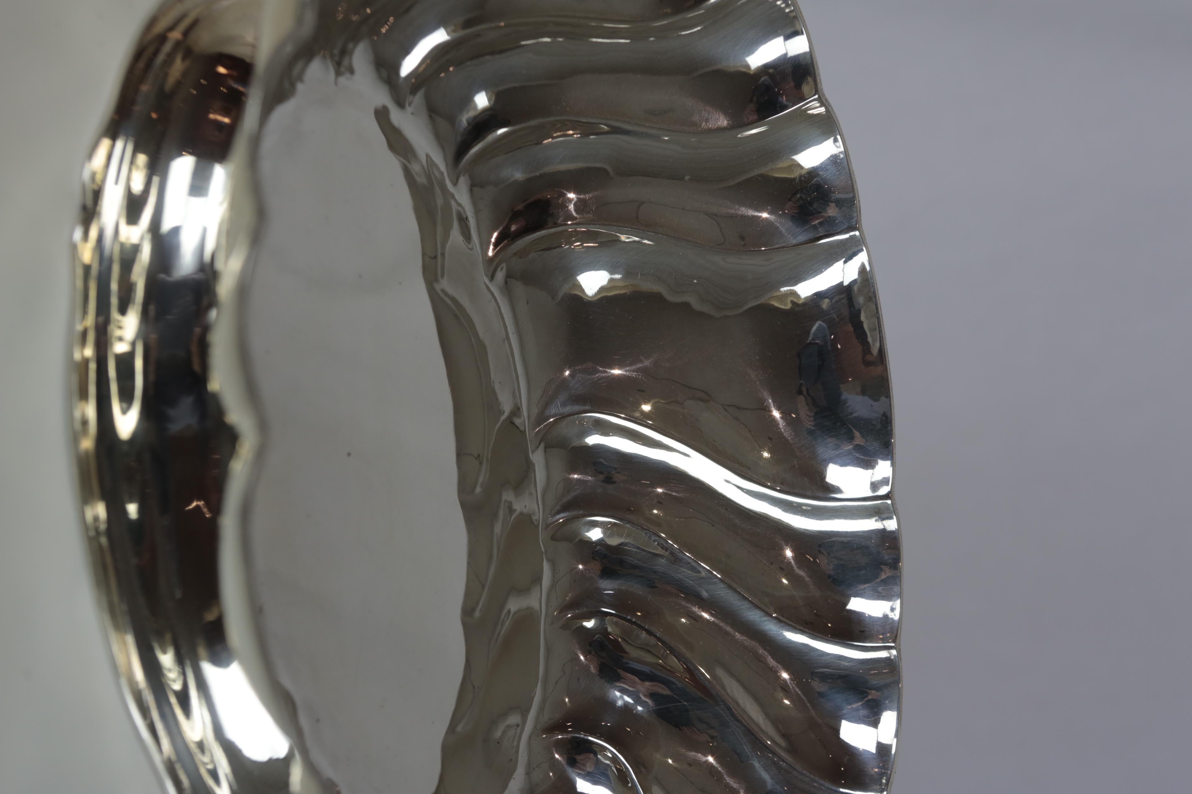 Large Silver Bowl, Germany, 835/- Silver, Handcrafted For Sale 1