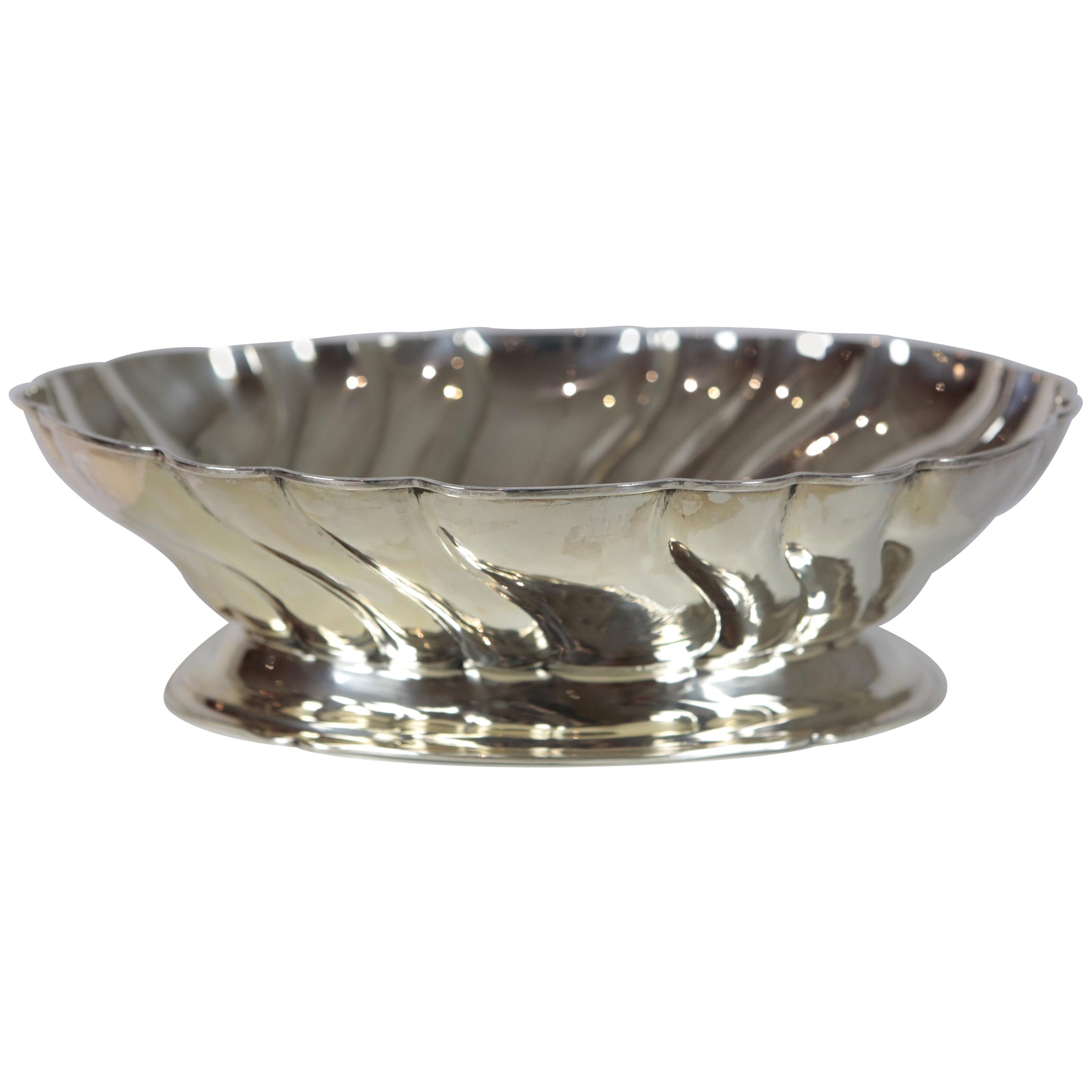 Large Silver Bowl, Germany, 835/- Silver, Handcrafted For Sale