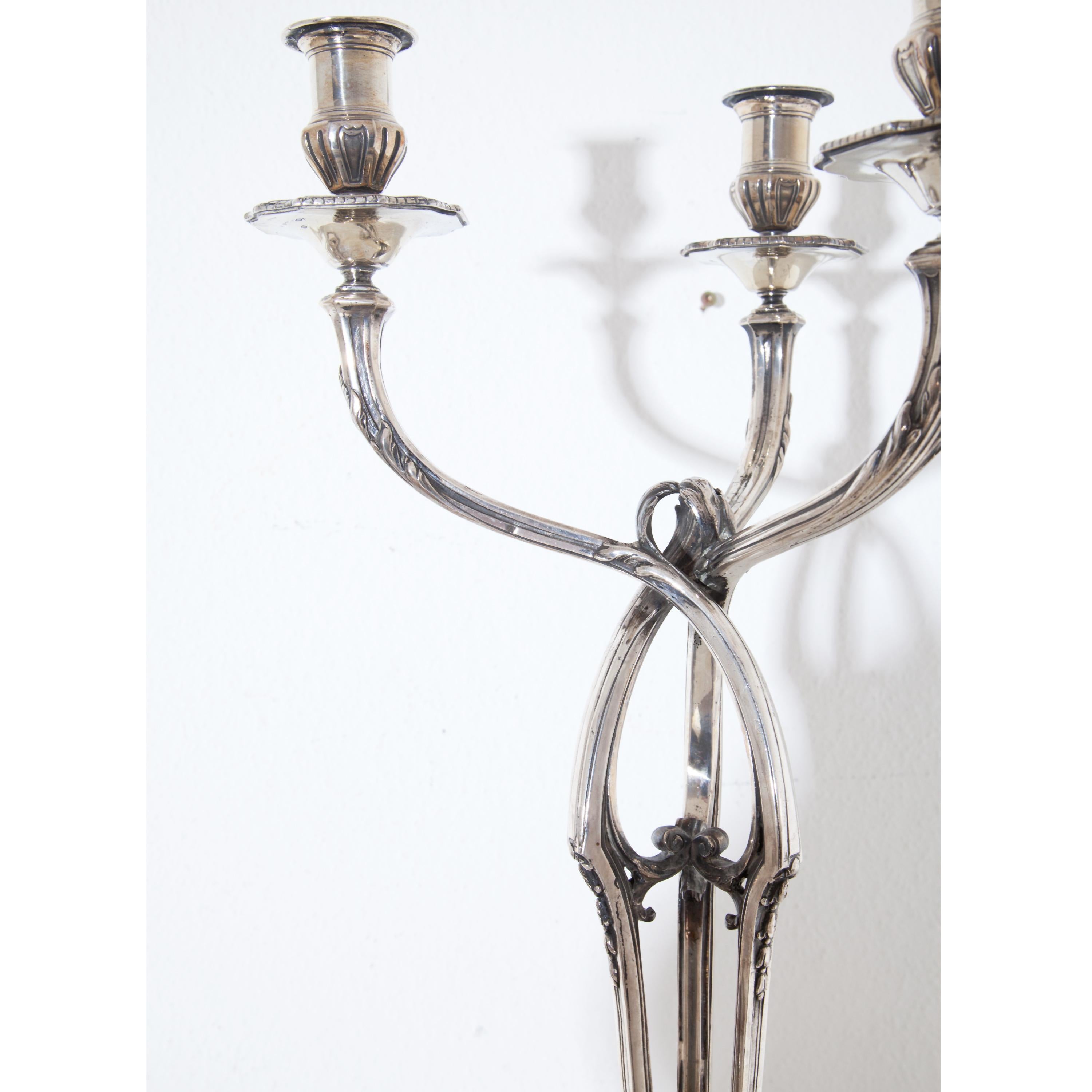 Early 20th Century Large Silver Candelabra, André Aucoc, Paris, circa 1900