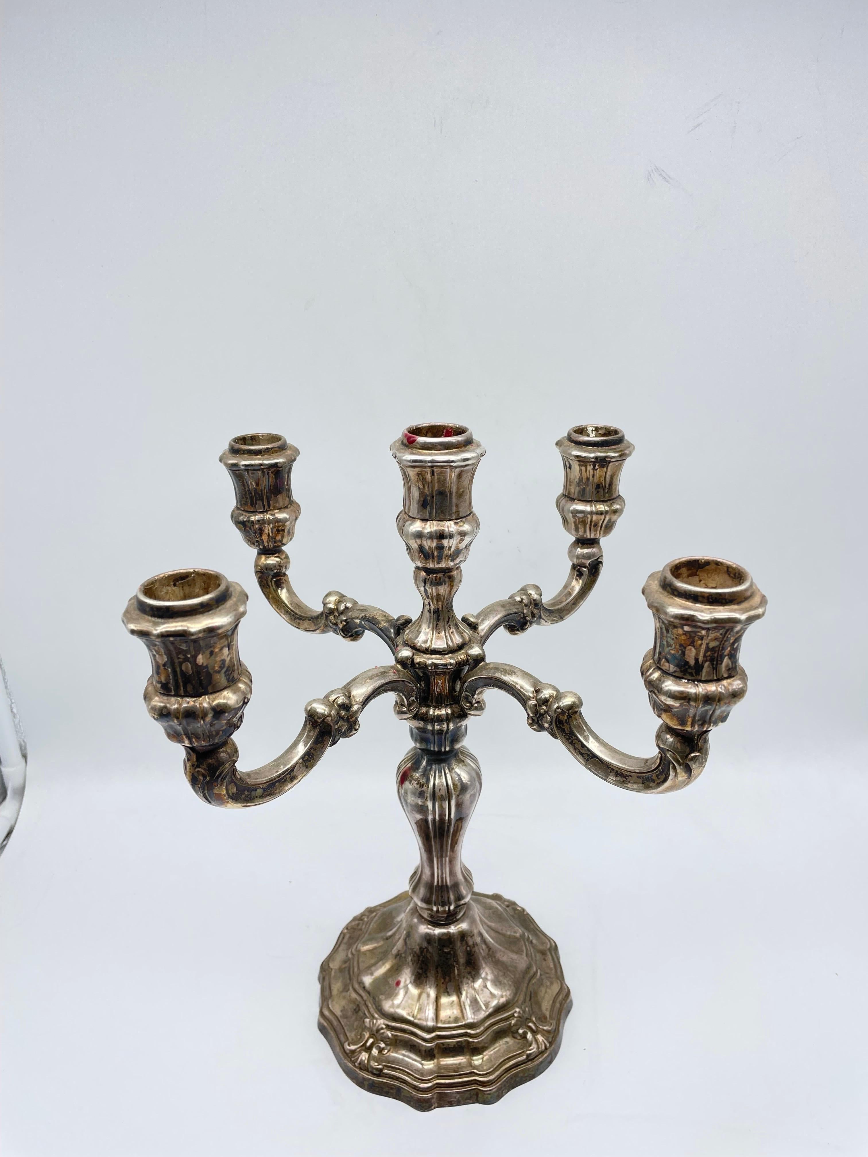 Großer Kerzenständer aus Silber 925 Sterlingsilber im Zustand „Gut“ im Angebot in Berlin, DE