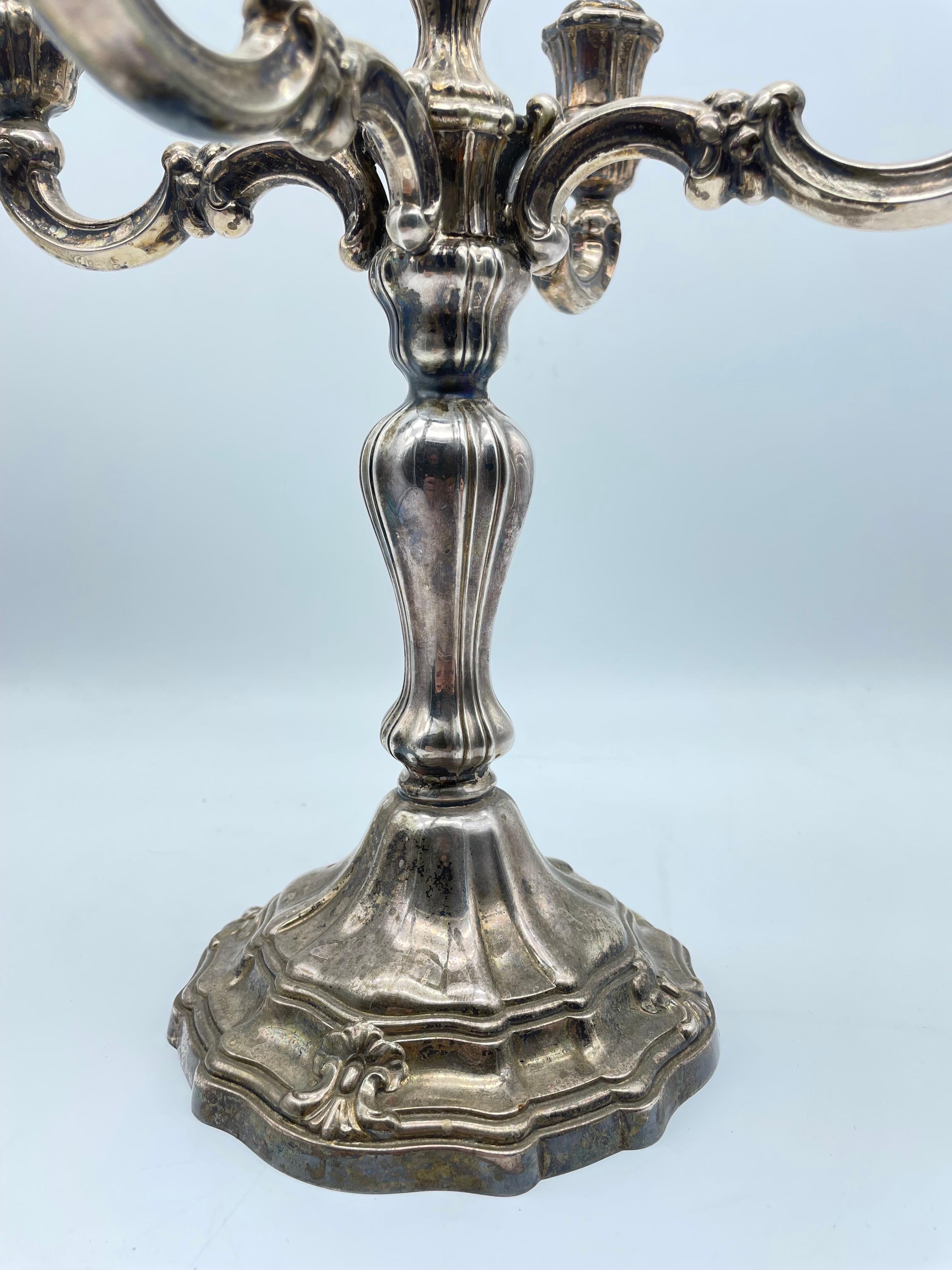 Large Silver Candlestick 925 Sterling Silver For Sale 2