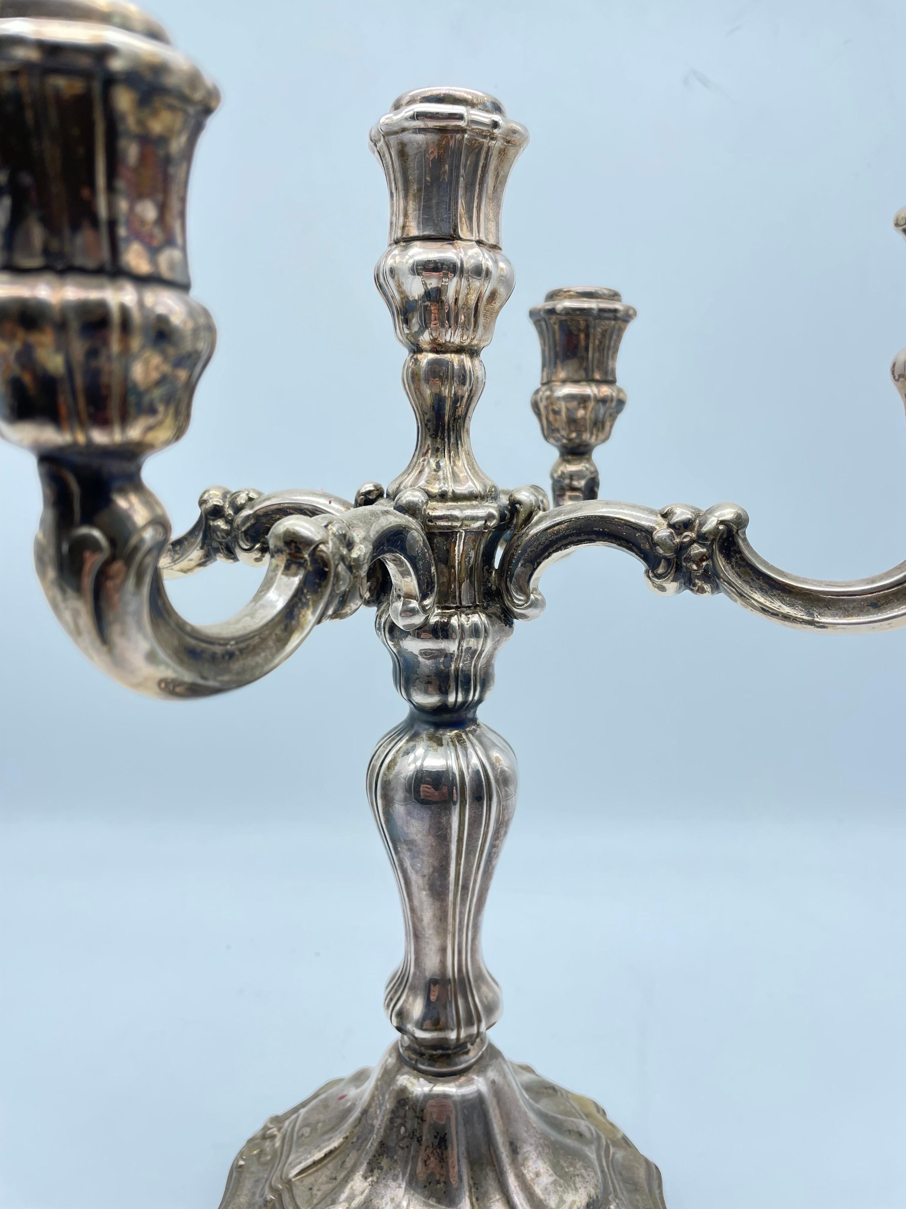 Large Silver Candlestick 925 Sterling Silver For Sale 3