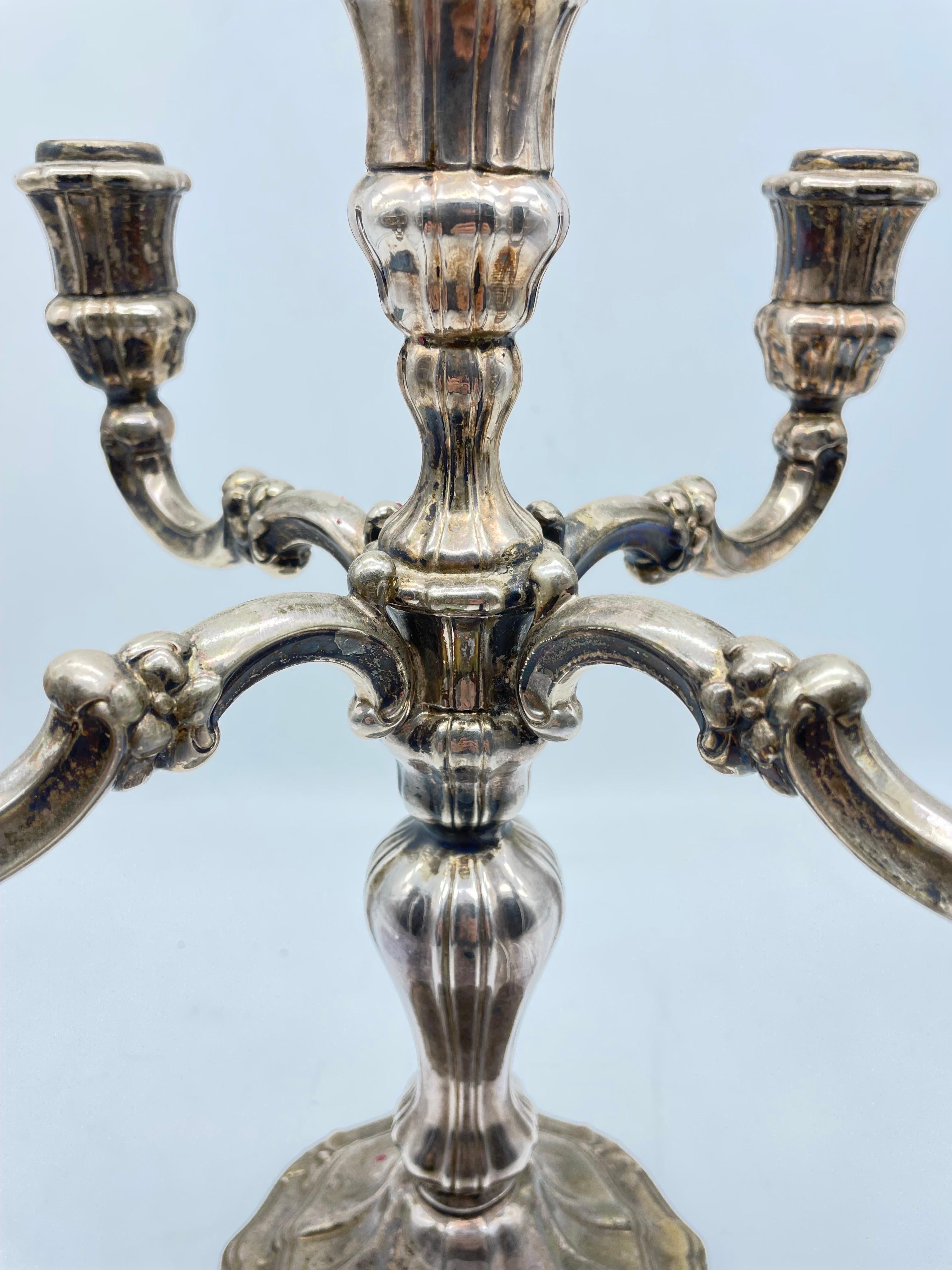 Large Silver Candlestick 925 Sterling Silver For Sale 4