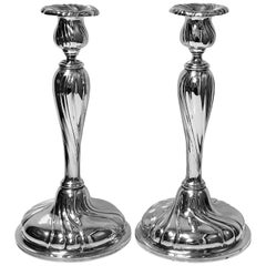 Large Silver Candlesticks Czechoslovakia, circa 1930