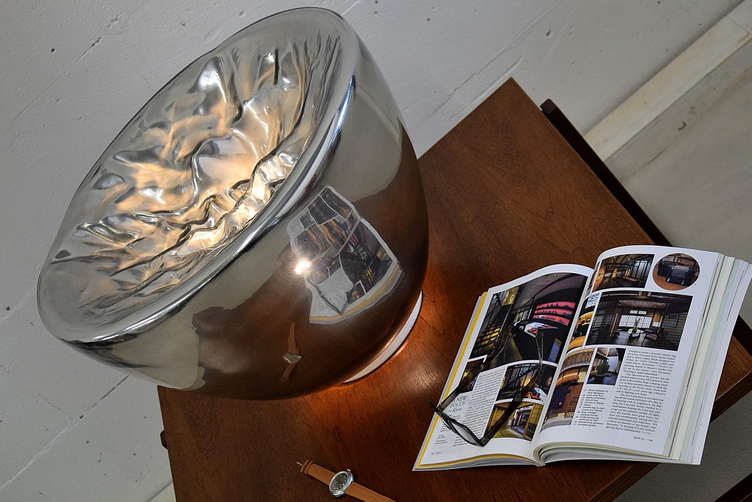 Large Silver Carlo Nason Translucent Glass Mid-Century Modern Floor Lamp For Sale 4