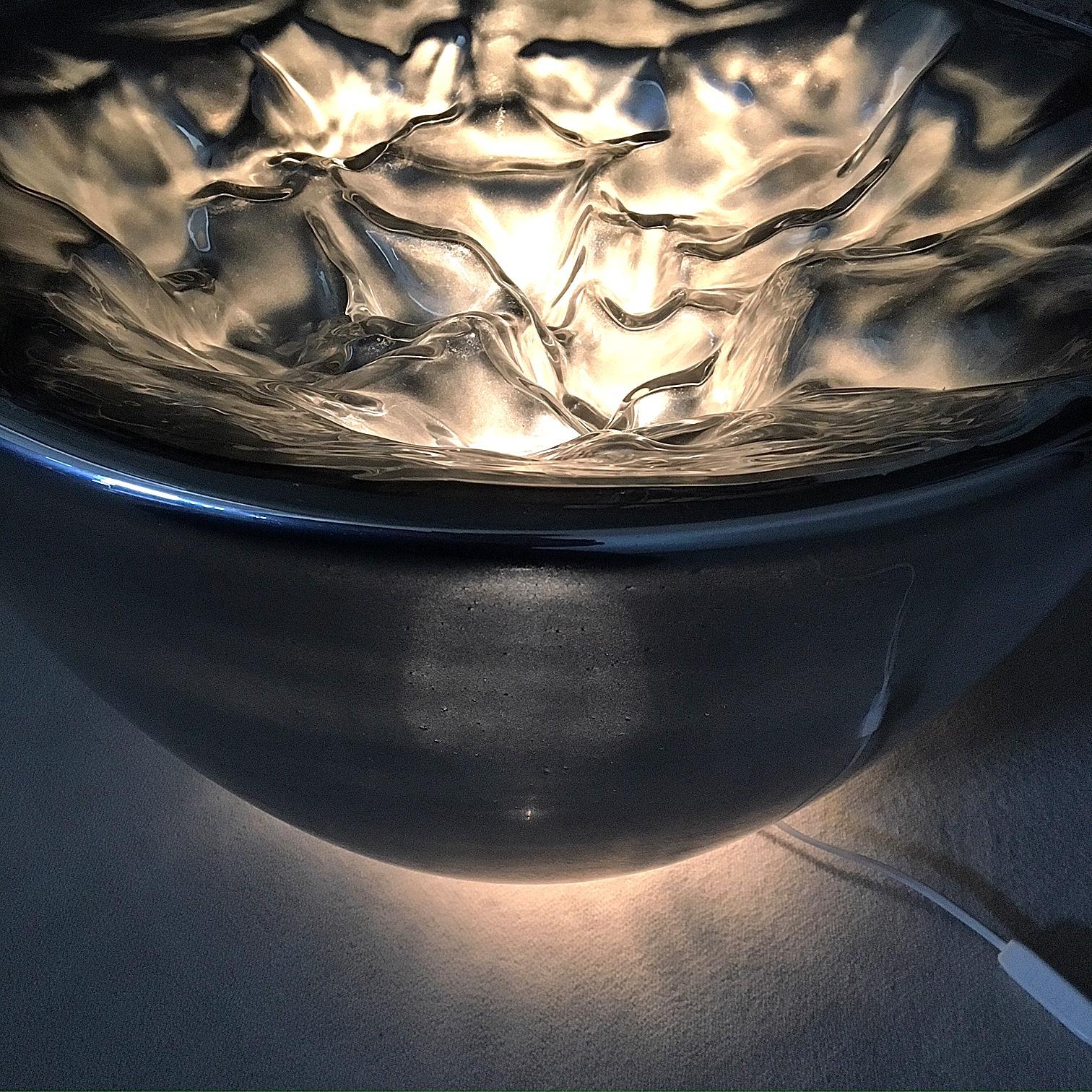 Large Silver Carlo Nason Translucent Glass Mid-Century Modern Floor Lamp For Sale 5