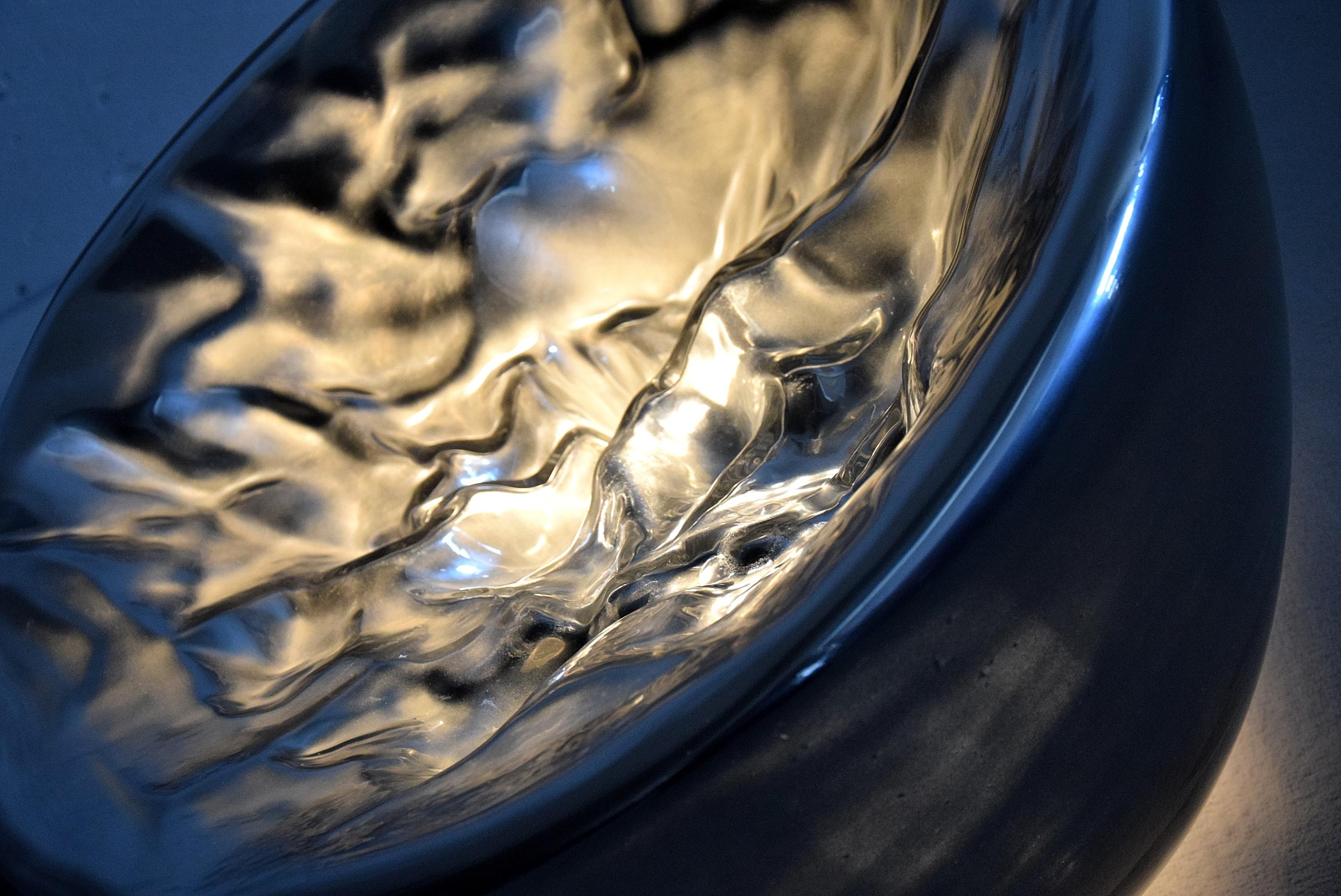 Art Glass Large Silver Carlo Nason Translucent Glass Mid-Century Modern Floor Lamp For Sale