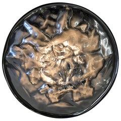 Große Silber Carlo Nason Transluzentes Glas Mid-Century Modern Stehleuchte
