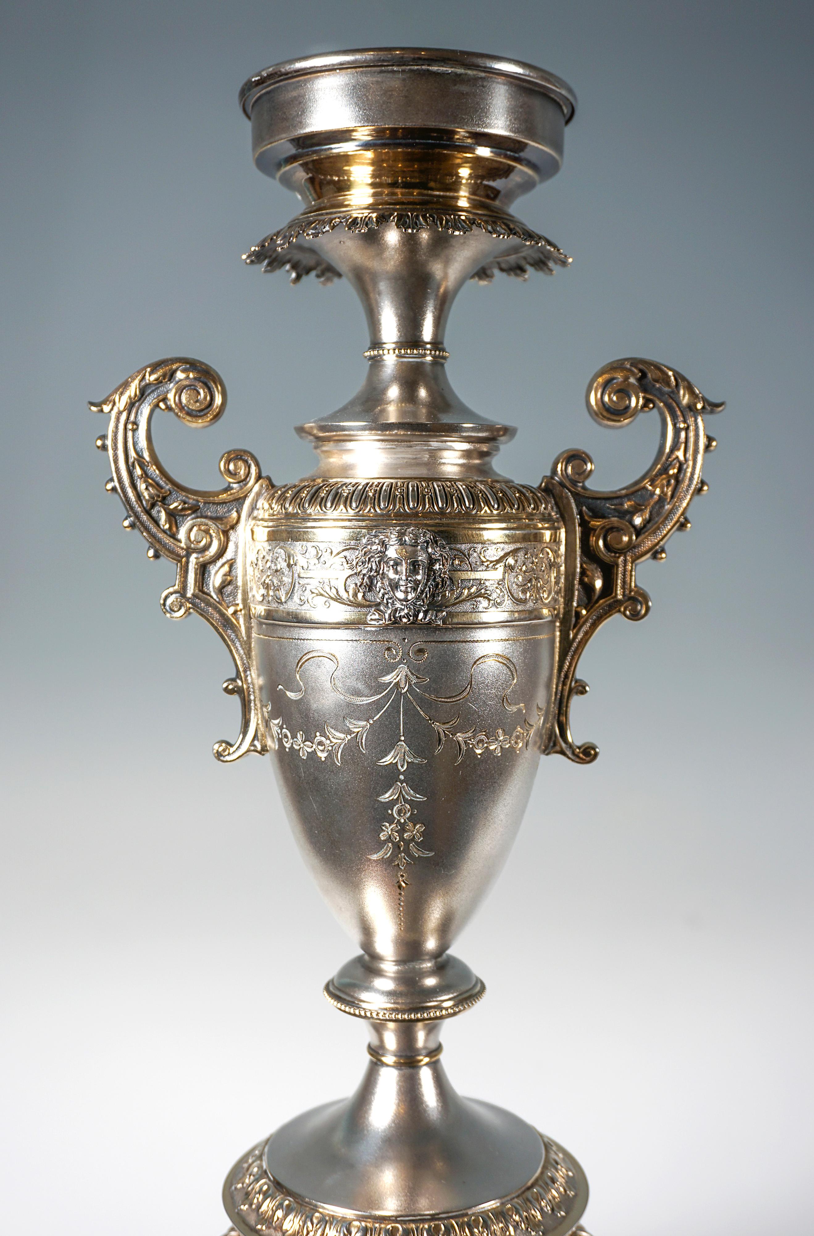 Large Silver Centerpiece Orig. Glass Bowl, Koch & Bergfeld, Germany, ca 1885 3