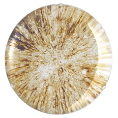 Grande œuvre d'art murale en verre concave argenté