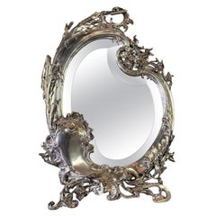 Large silver dressing table mirror, circa 1890, Master Silversmith Wolfer Brothe