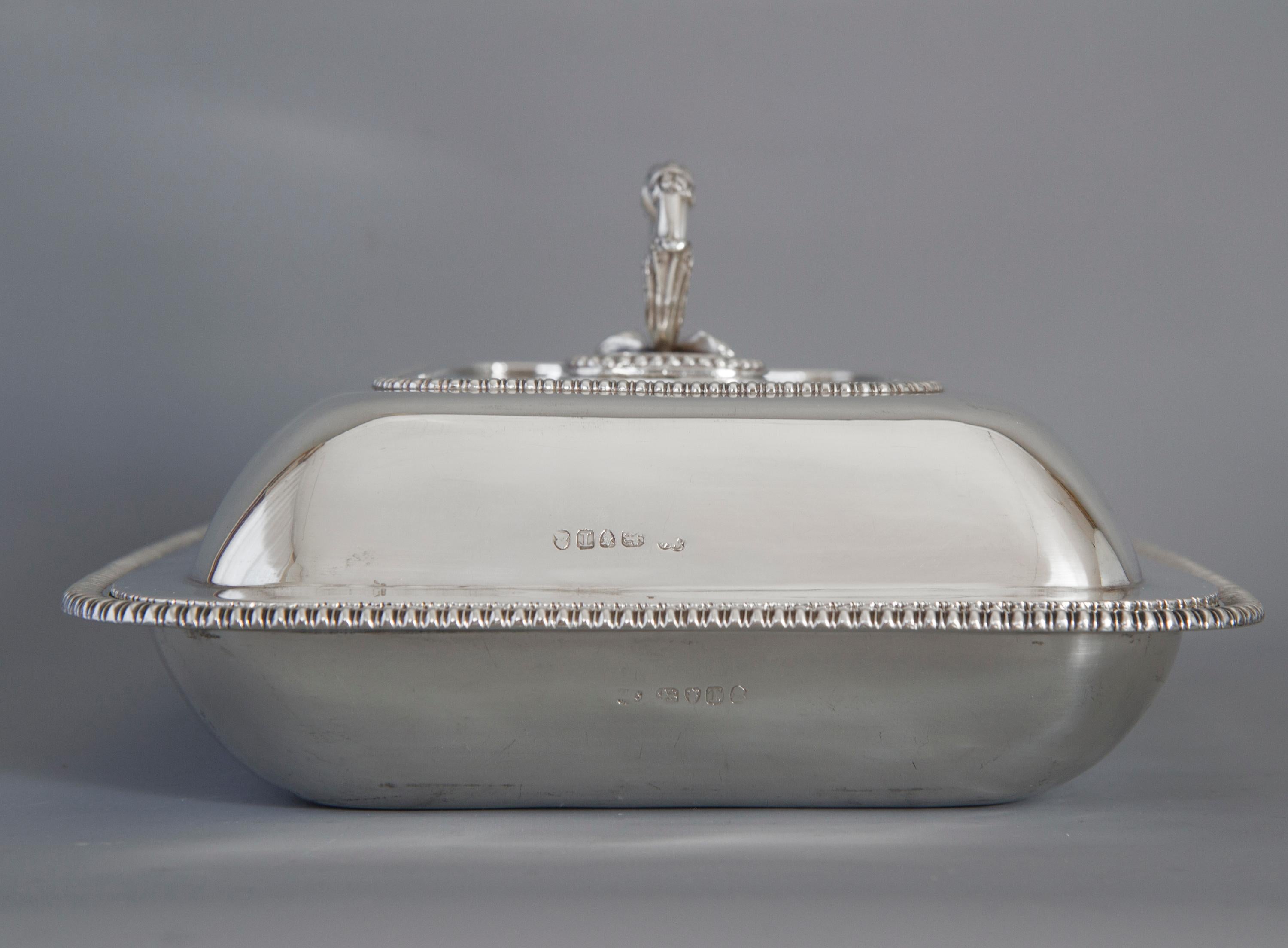 Large Silver Entree Dish with Warming Dish London 1814 8