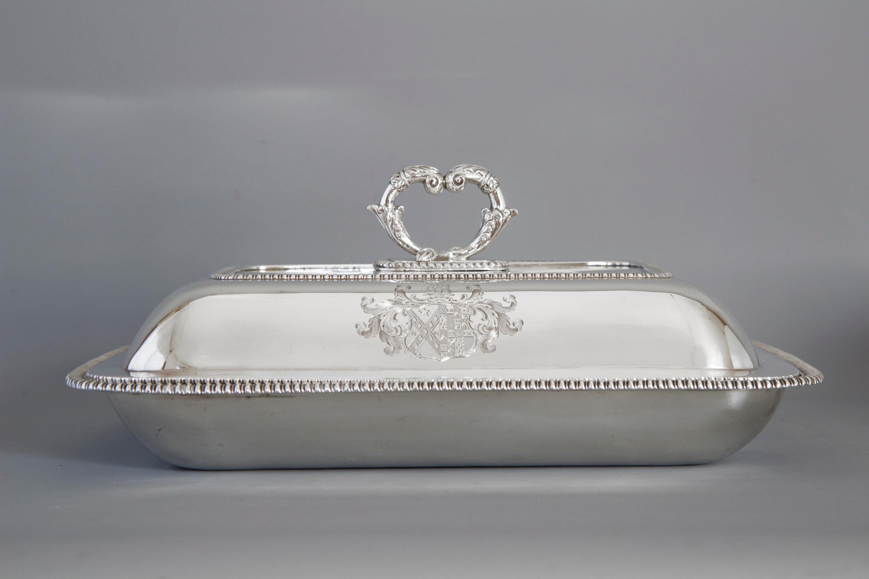 Large Silver Entree Dish with Warming Dish London 1814 9