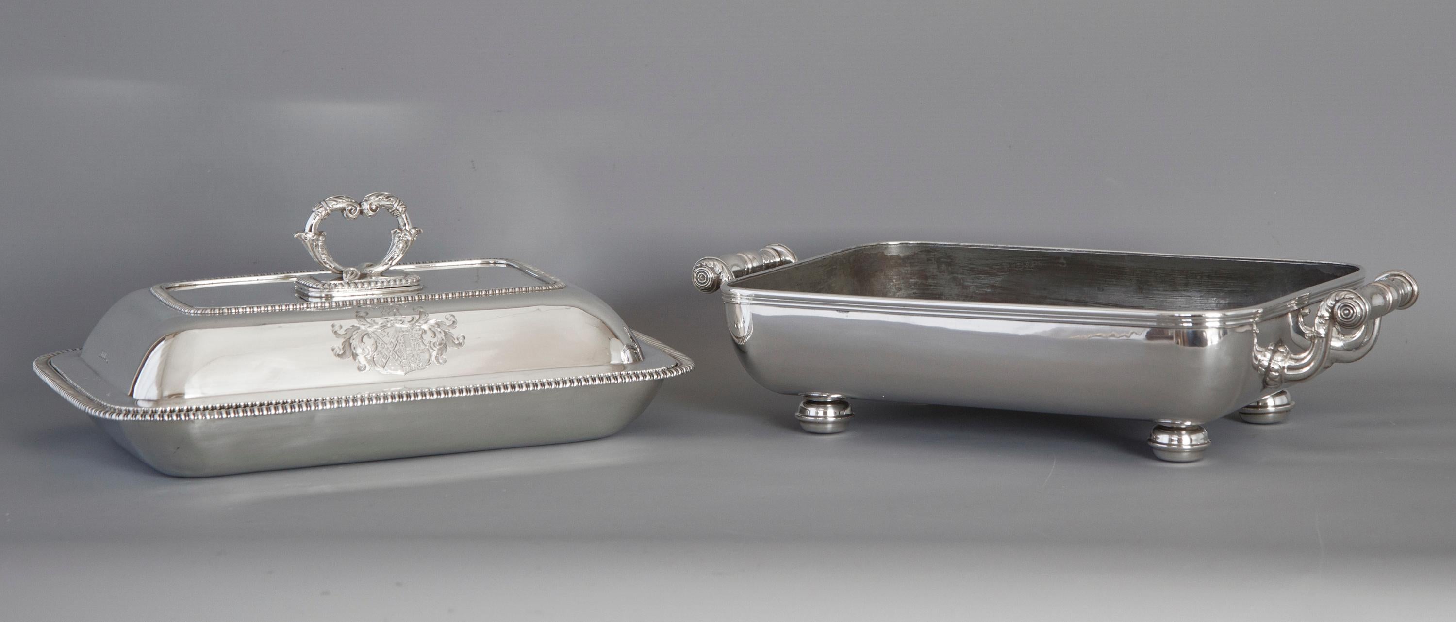 George III Large Silver Entree Dish with Warming Dish London 1814