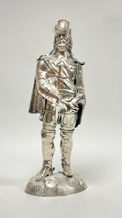 Large Silver Figurine Sculpture of a Spanish Cavalier