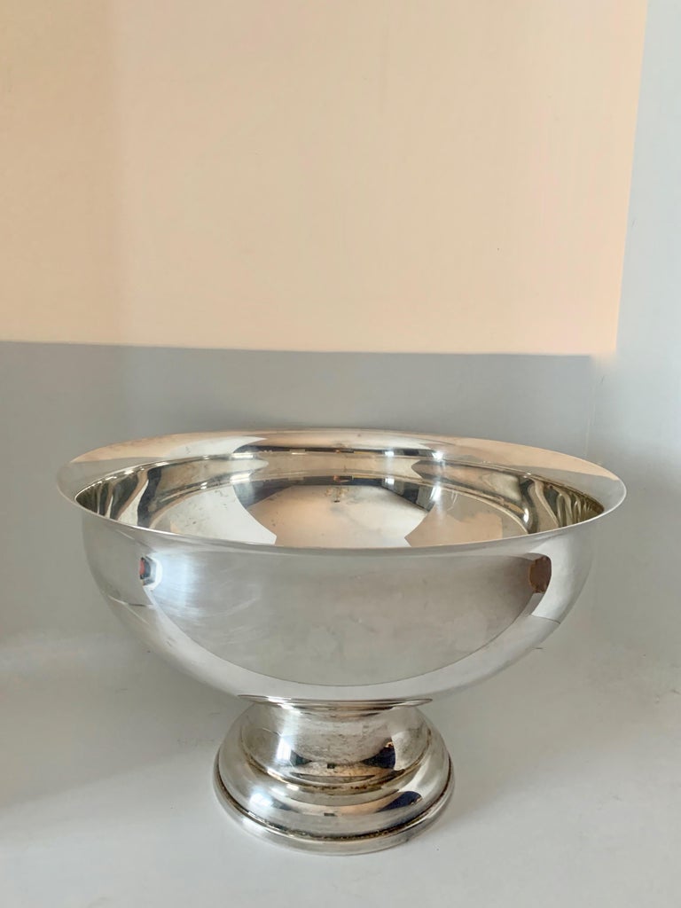 Large Silver Footed Bowl Centerpiece Punch Bowl at 1stDibs silver
