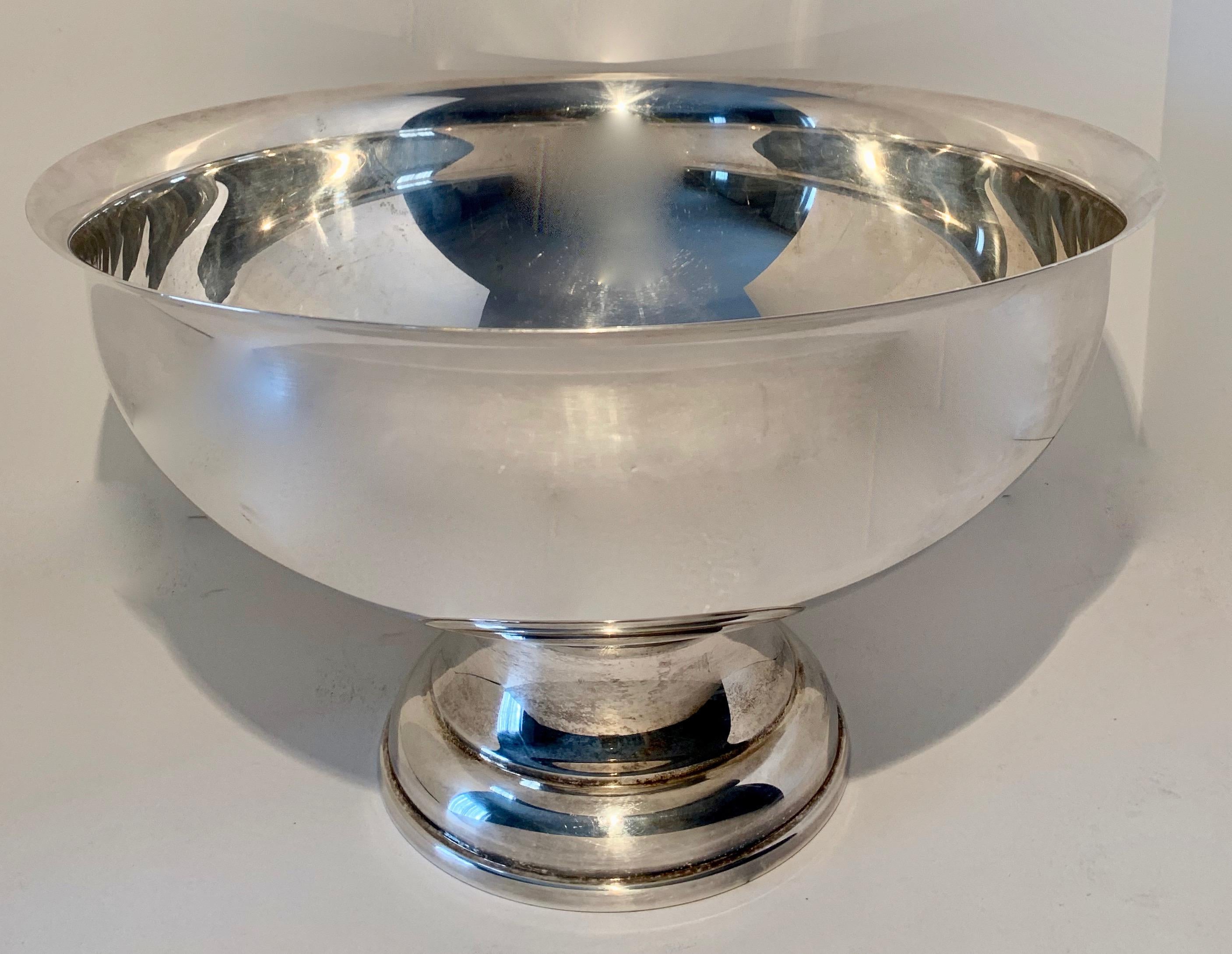 Large Silver Footed Bowl Centerpiece Punch Bowl 3