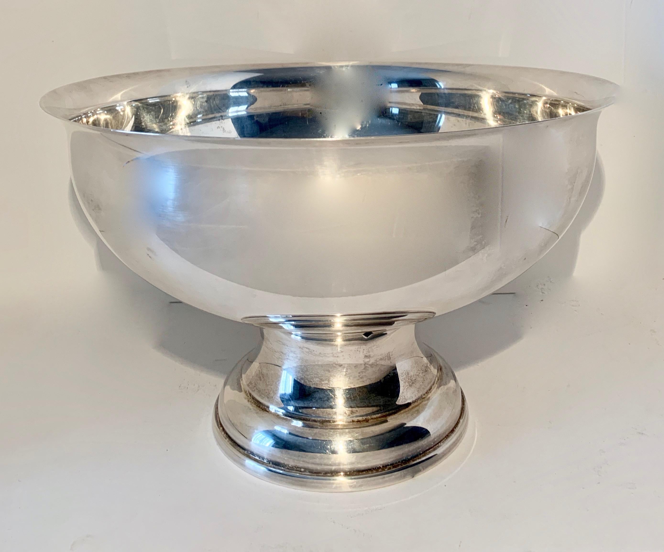 Large Silver Footed Bowl Centerpiece Punch Bowl 4