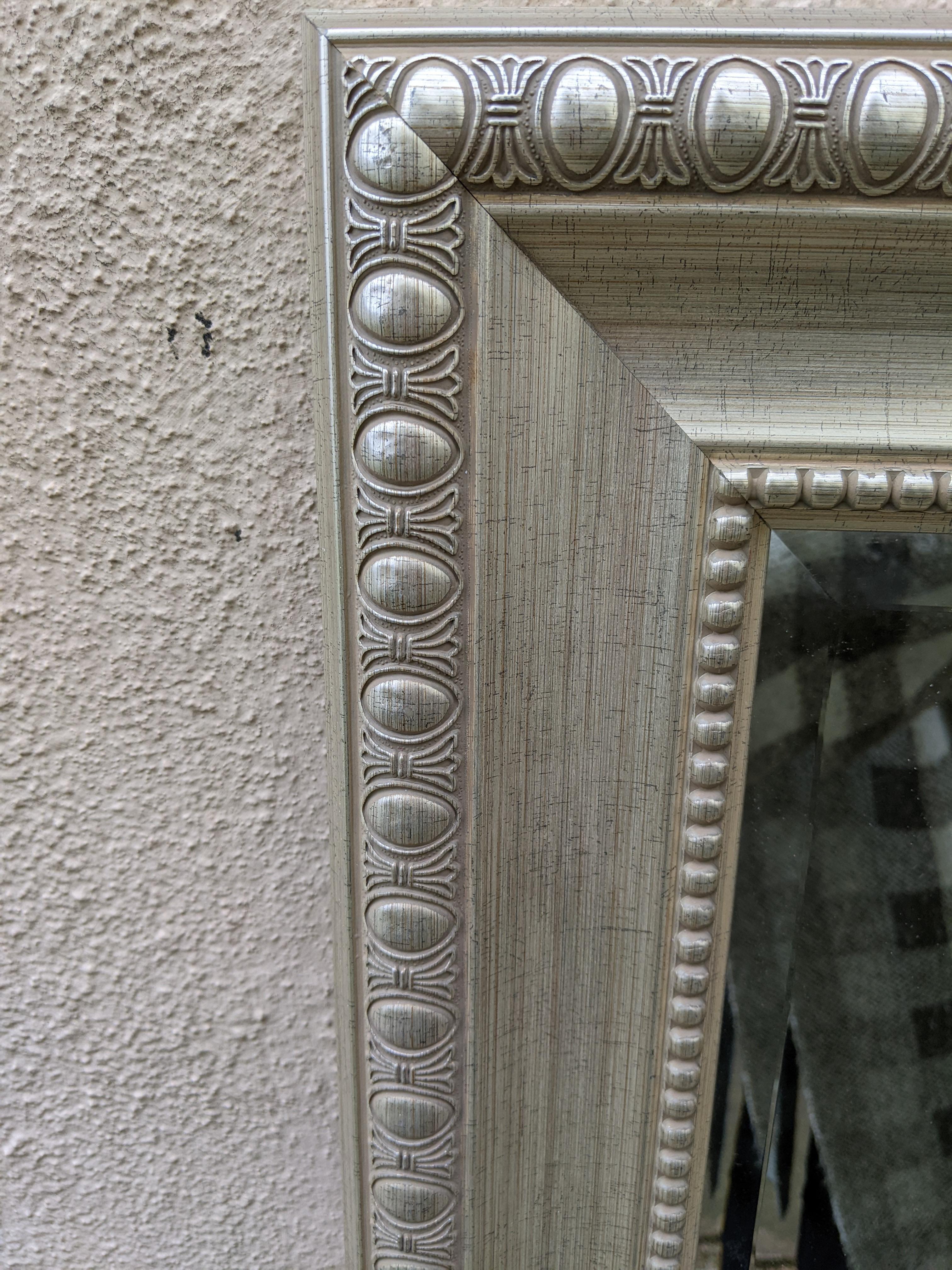 Unknown Large Silver Framed Mirror For Sale