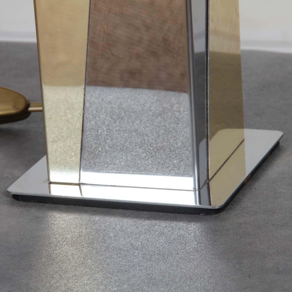 Fin du 20e siècle Grande lampe de table en métal argenté, 1980 en vente
